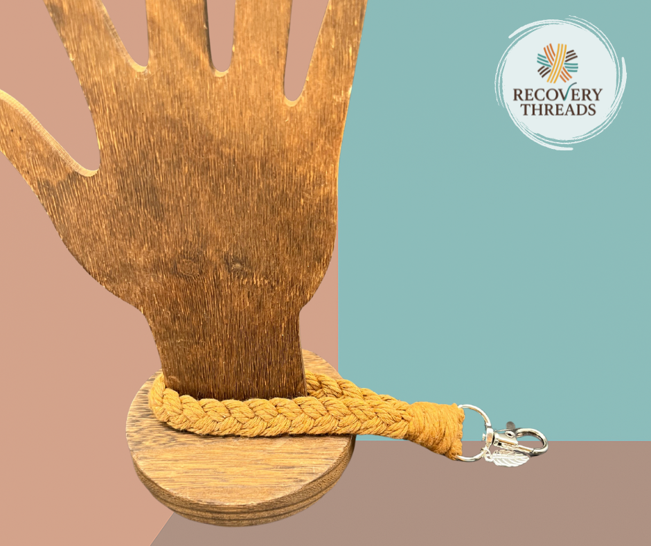 The Linklet | Macrame Keychain Wristlet w/Letter Charm