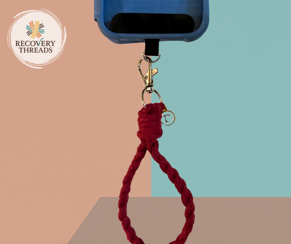 The Linklet | Macrame Keychain Wristlet w/Letter Charm