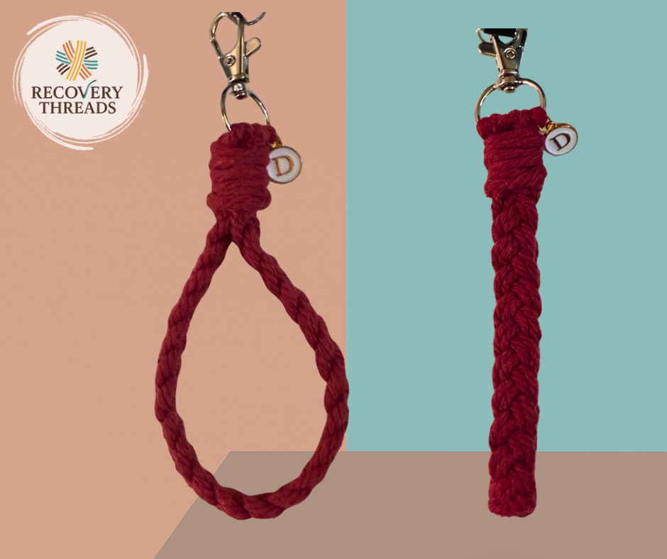 The Linklet | Macrame Keychain Wristlet w/Letter Charm