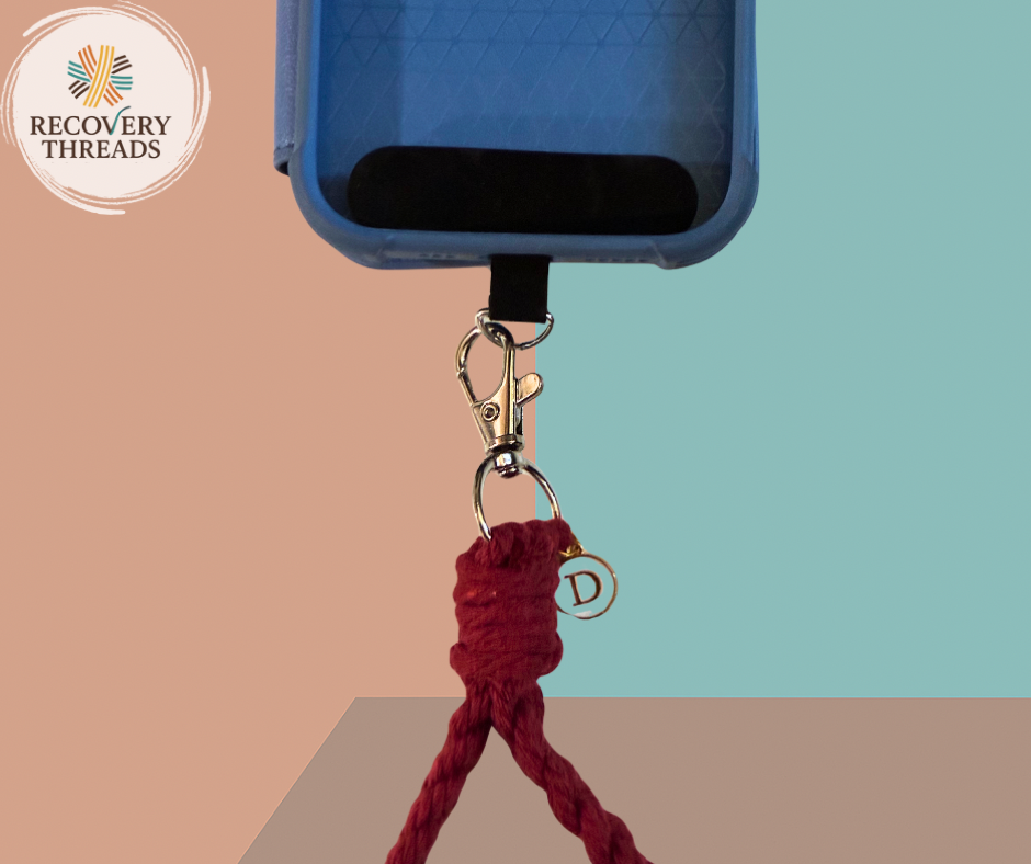 The Linklet | Macrame Keychain Wristlet w/Letter Charm