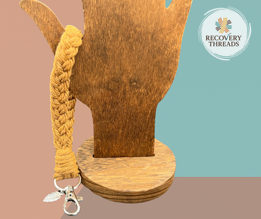 The Linklet | Macrame Keychain Wristlet w/Letter Charm