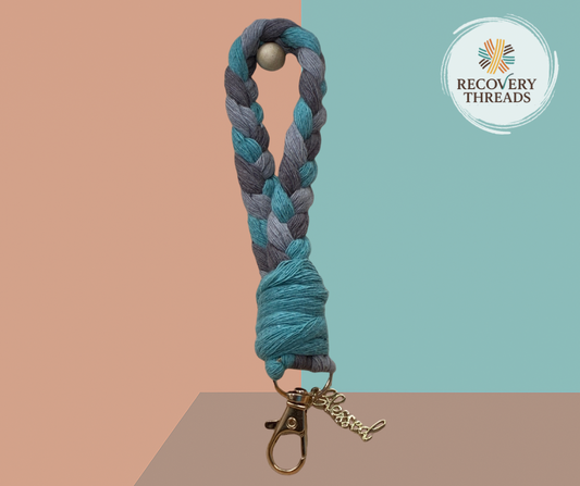 The Linklet | Macrame Keychain Wristlet w/Charm