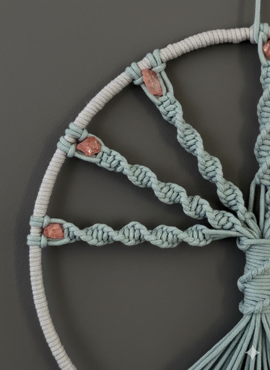 🌿 Gemstone Tree of Life Macramé Wall Hanging