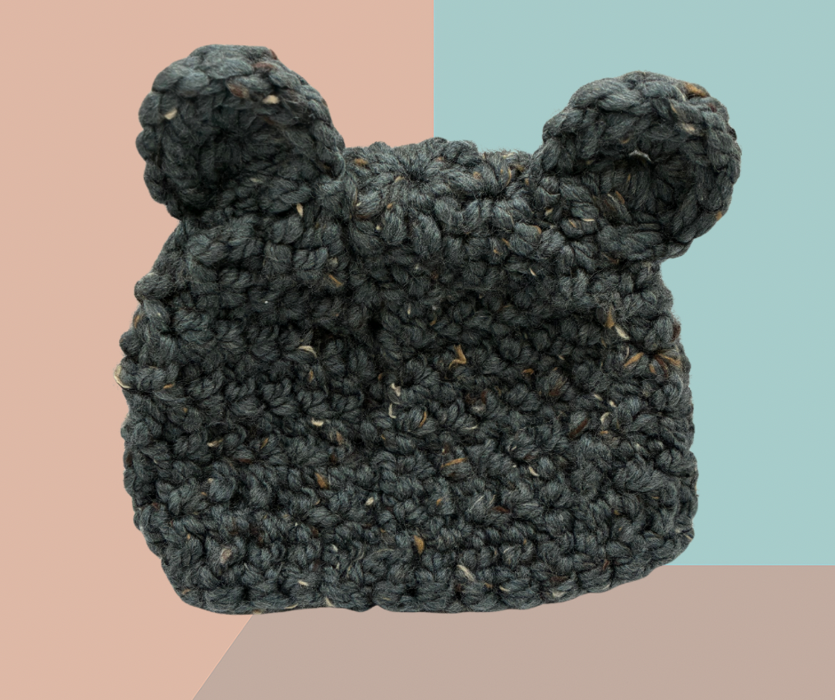 🐻 Bear Ears Beanie. Size 3-6 Months. Blue