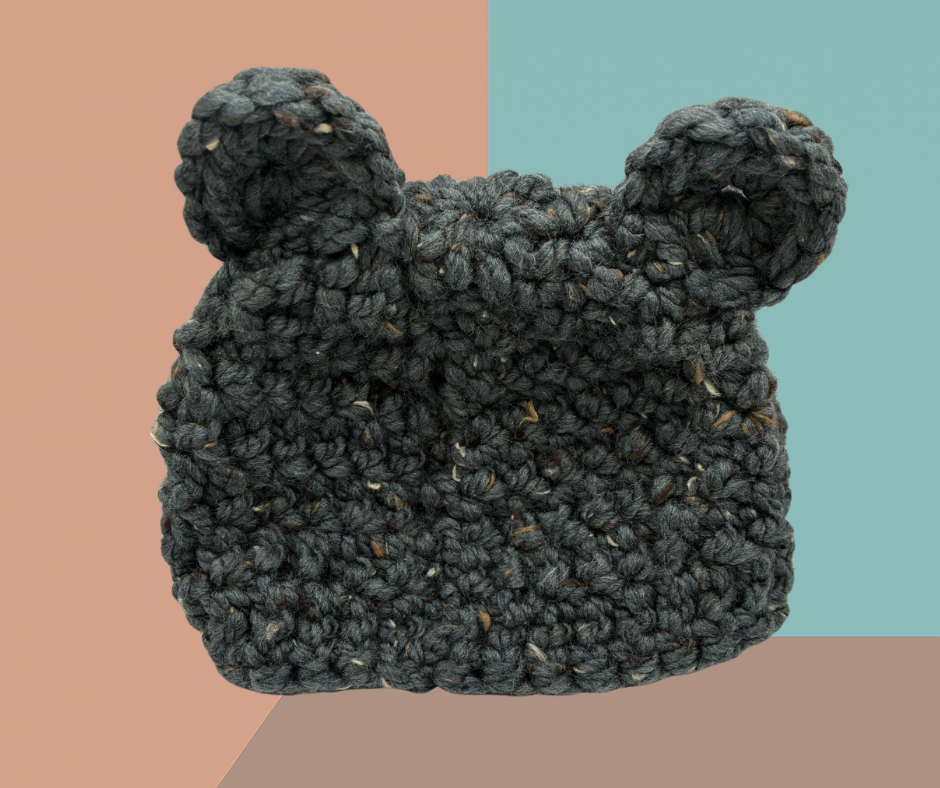 🐻 Bear Ears Beanie. Size 3-6 Months. Blue