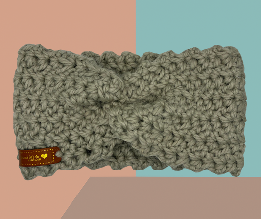 🌿 Chunky Textured Headband – Cozy and warm with a rustic, handmade feel