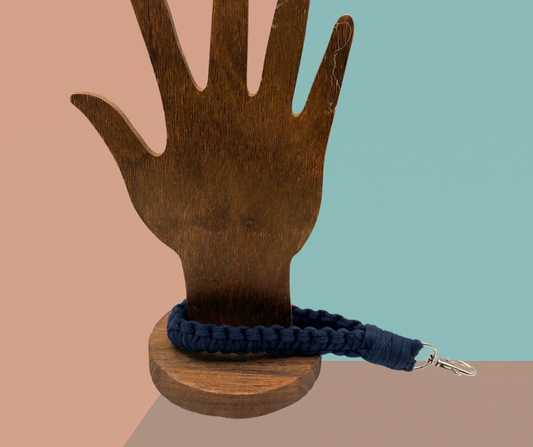 The Linklet | Macrame Keychain Wristlet(Navy Blue)