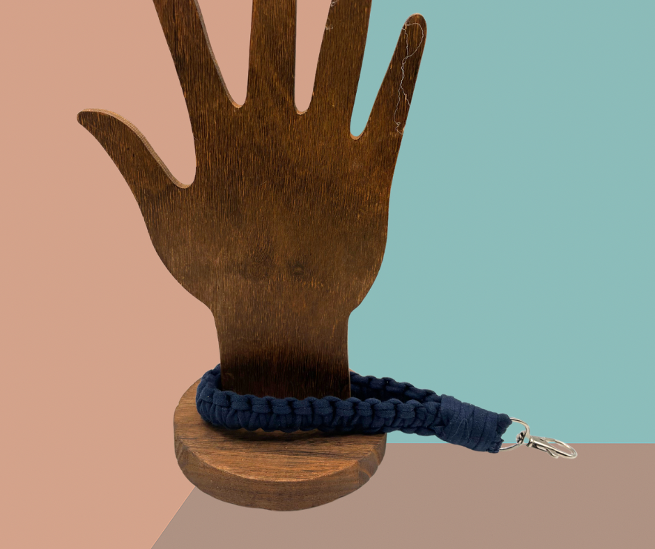 The Linklet | Macrame Keychain Wristlet(Navy Blue)