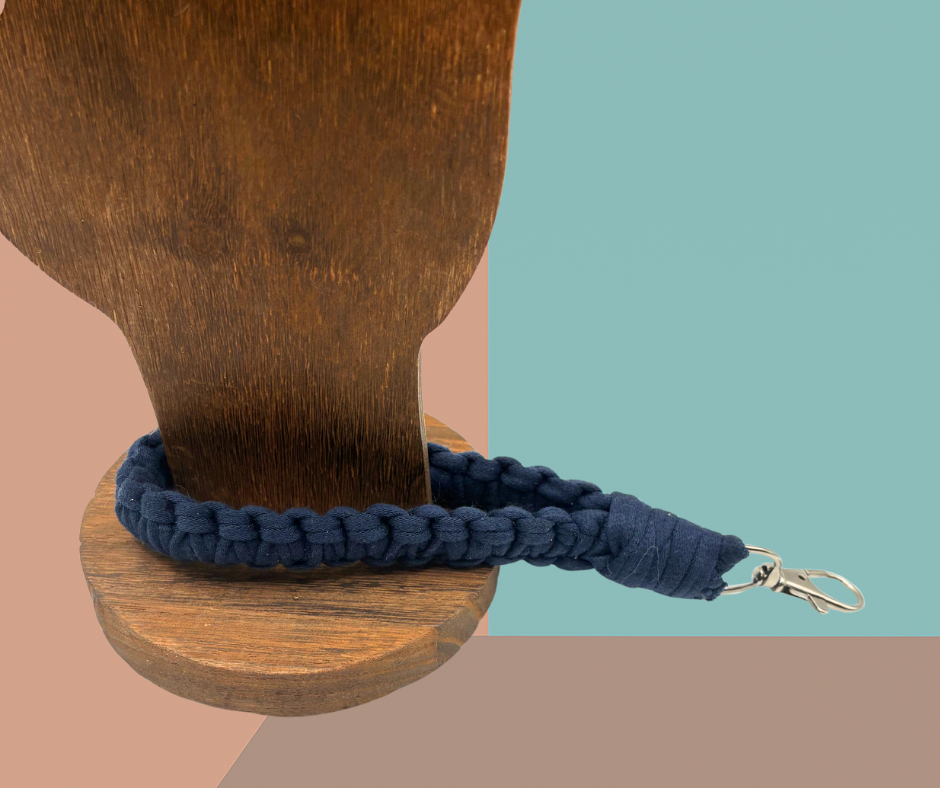 The Linklet | Macrame Keychain Wristlet(Navy Blue)