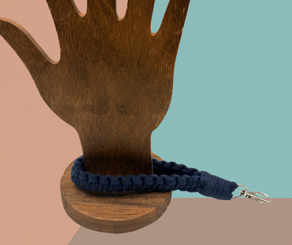 The Linklet | Macrame Keychain Wristlet(Navy Blue)